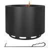 Outsunny Smokeless Fire Pit, 19" Portable Wood Burning Firepit with Poker, Low Smoke Camping Bonfire Stove for Backyard Patio Picnic, Stainless Steel,