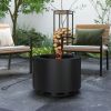 Outsunny Smokeless Fire Pit, 19" Portable Wood Burning Firepit with Poker, Low Smoke Camping Bonfire Stove for Backyard Patio Picnic, Stainless Steel,