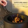 Outsunny Smokeless Fire Pit, 19" Portable Wood Burning Firepit with Poker, Low Smoke Camping Bonfire Stove for Backyard Patio Picnic, Stainless Steel,