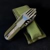 7 In 1 Multifunctional Outdoor Tableware Stainless Steel Foldable Fork, Spoon, Knife Combo
