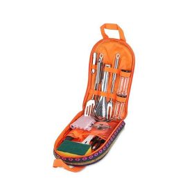 Portable Camping Cooking Utensil Kit (Color: Orange, Type: BBQ Tool Kit)