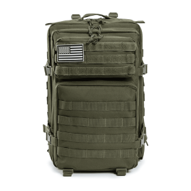 Tactical 45L Backpack | 3 Day Pack | Molle Bag Rucksack | Range Bag (Color: Army Green)